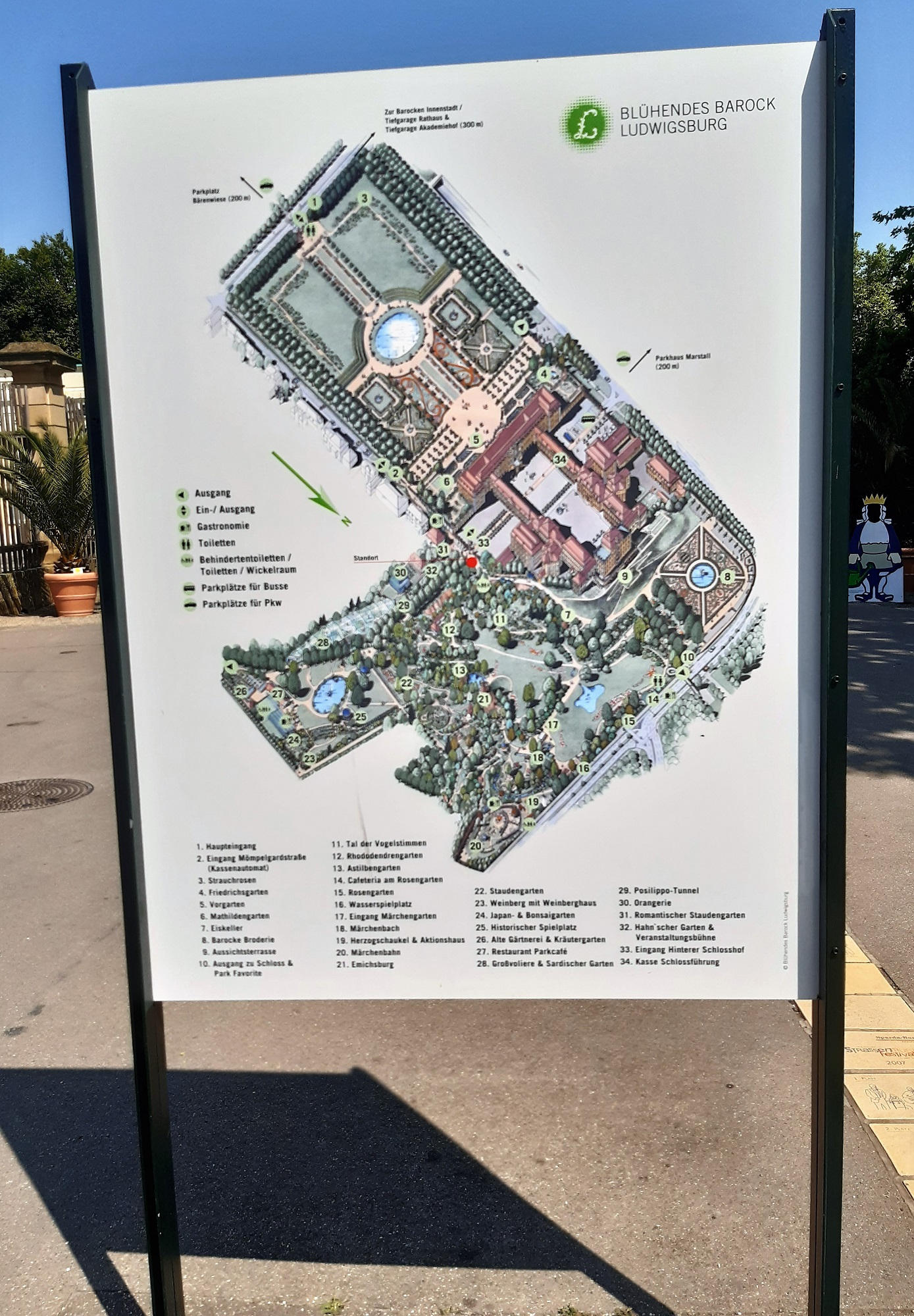 Lageplan Schlosspark Ludwigsburg