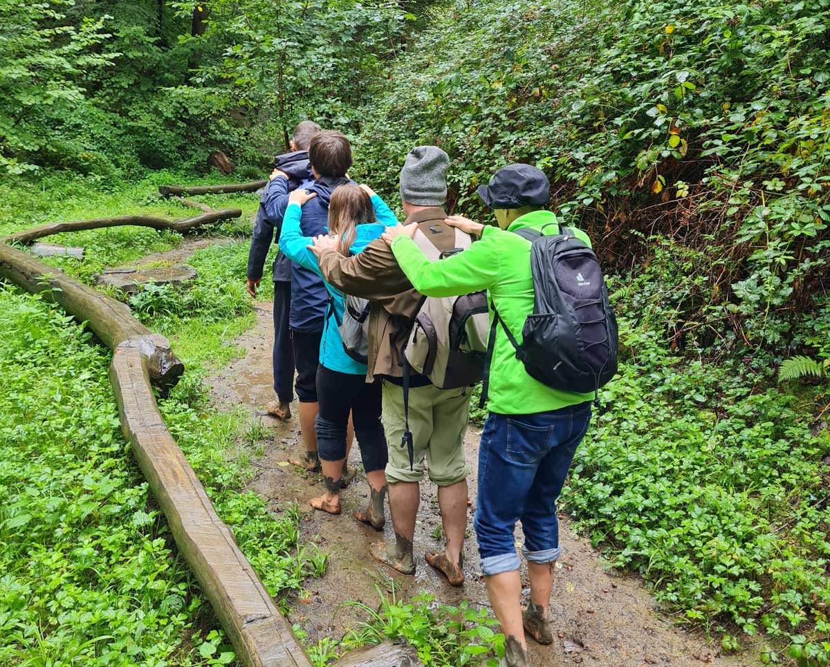 Barfuß Wandergruppe